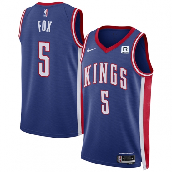 Men's Sacramento Kings #5 De'Aaron Fox Purple 2024-25 City Edition Stitched Basketball Jersey - Ujersey