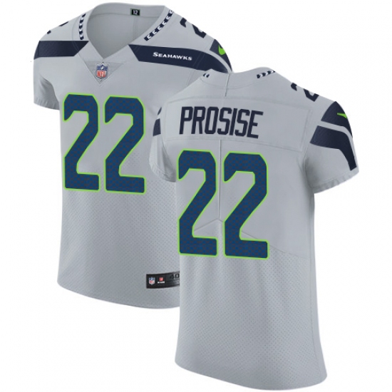 Men's Nike Seattle Seahawks #22 C. J. Prosise Grey Alternate Vapor Untouchable Elite Player NFL Jersey - Ujersey