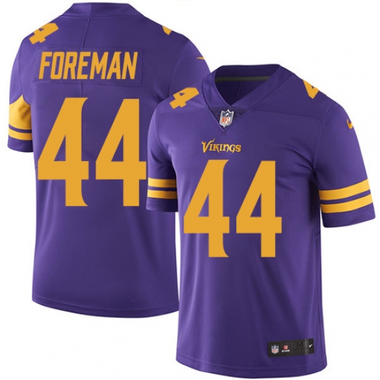 Men's Nike Minnesota Vikings #44 Chuck Foreman Limited Purple Rush Vapor Untouchable NFL Jersey - Ujersey