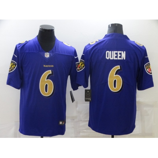 Men's Baltimore Ravens #6 Patrick Queen Nike Purple Gold Limited Player Jersey - Ujersey