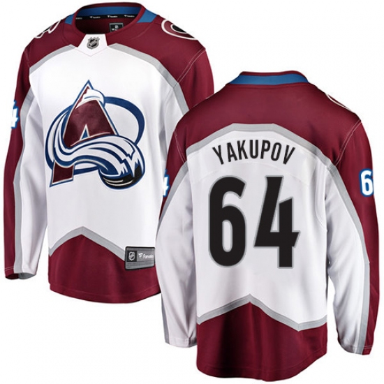 Men's Colorado Avalanche #64 Nail Yakupov Fanatics Branded White Away Breakaway NHL Jersey - Ujersey