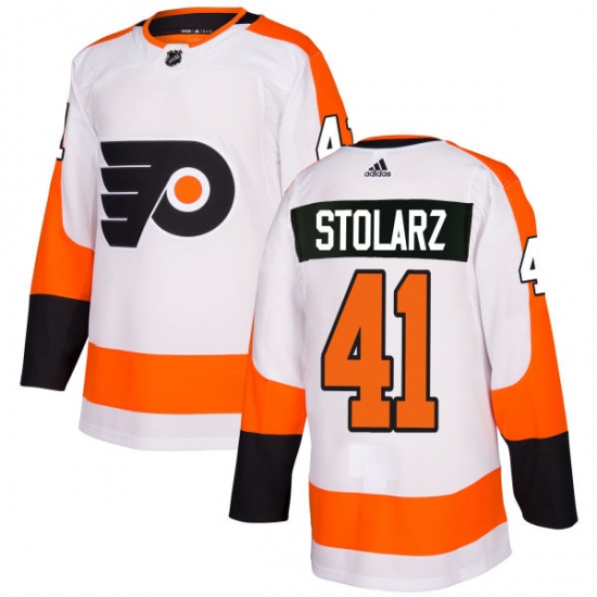 Youth Adidas Philadelphia Flyers #41 Anthony Stolarz Authentic White Away NHL Jersey - Ujersey