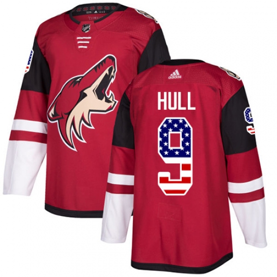 Youth Adidas Arizona Coyotes #9 Bobby Hull Authentic Red USA Flag Fashion NHL Jersey - Ujersey