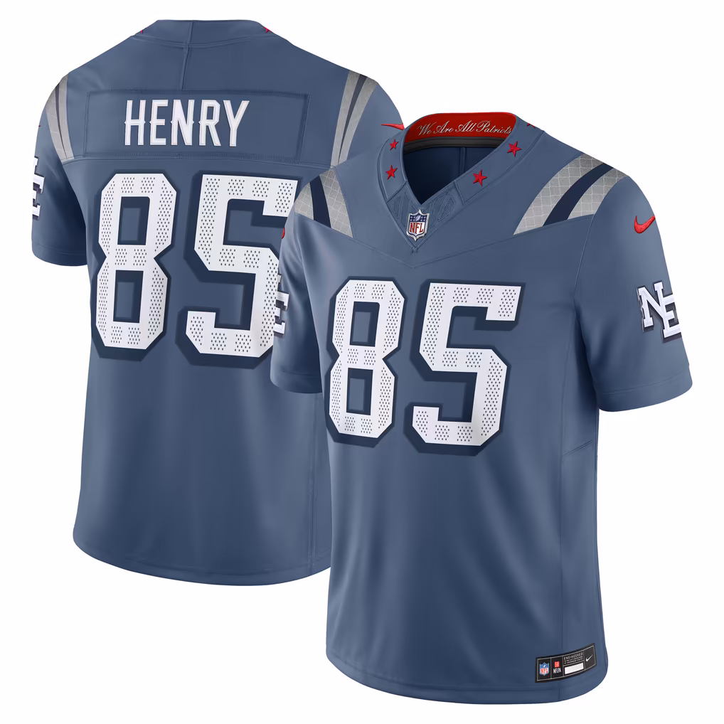 Men's New England Patriots Hunter Henry Nike Blue Rivalries Collection Stitched Limited Jersey - U-jersey