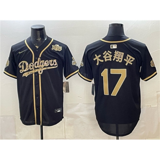 Men's Los Angeles Dodgers #17 大谷翔平 Black Military Appreciation Game Day Stitched Baseball Jersey - Ujersey
