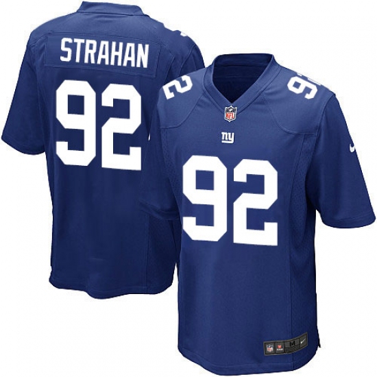 Men's Nike New York Giants #92 Michael Strahan Game Royal Blue Team Color NFL Jersey - Ujersey