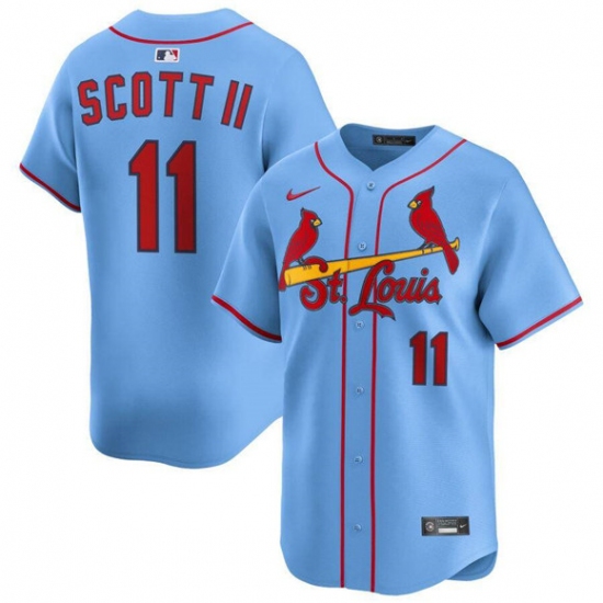 Men's St. Louis Cardinals #11 Victor Scott II Light Blue Alternate Limited Stitched Baseball Jersey - Ujersey