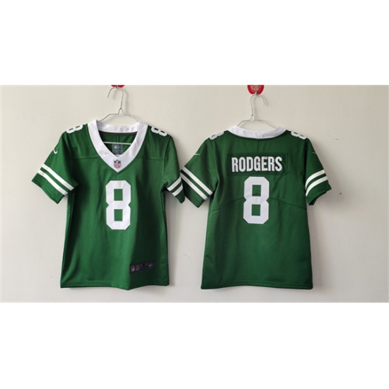 Women's New York Jets #8 Aaron Rodgers Green Vapor Football Stitched Jersey(Run Small) - Ujersey
