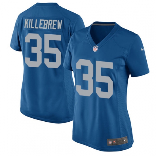 Women's Nike Detroit Lions #35 Miles Killebrew Game Blue Alternate NFL Jersey - Ujersey