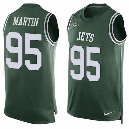 Men's Nike New York Jets #95 Josh Martin Limited Green Player Name & Number Tank Top NFL Jersey - Ujersey