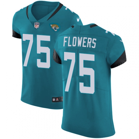 Men's Nike Jacksonville Jaguars #75 Ereck Flowers Teal Green Alternate Vapor Untouchable Elite Player NFL Jersey - Ujersey