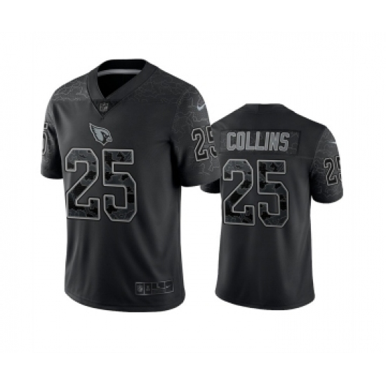 Men's Arizona Cardinals #25 Zaven Collins Black Reflective Limited Stitched Football Jersey - Ujersey