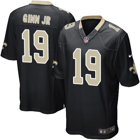 Men's Nike New Orleans Saints #19 Ted Ginn Jr Game Black Team Color NFL Jersey - Ujersey