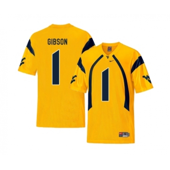 West Virginia Mountaineers 1 Shelton Gibson Gold College Football Jersey - Ujersey