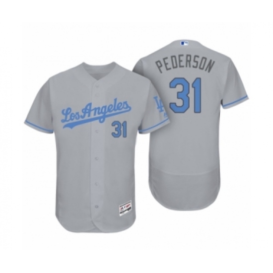 Men's Los Angeles Dodgers #31 Joc Pederson Gray 2017 Fathers Day Flex Base Jersey - Ujersey