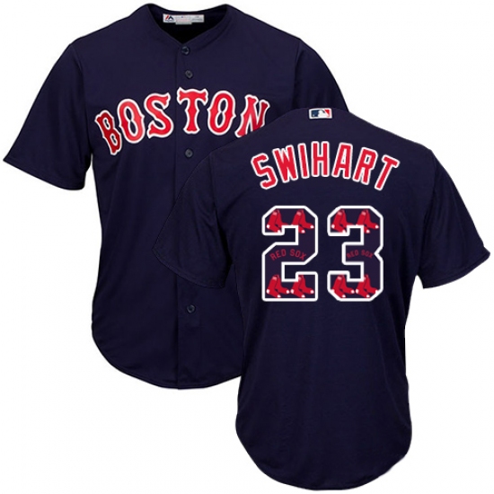 Men's Majestic Boston Red Sox #23 Blake Swihart Authentic Navy Blue Team Logo Fashion Cool Base MLB Jersey - Ujersey