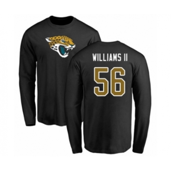 Football Jacksonville Jaguars #56 Quincy Williams II Black Name & Number Logo Long Sleeve T-Shirt - Ujersey