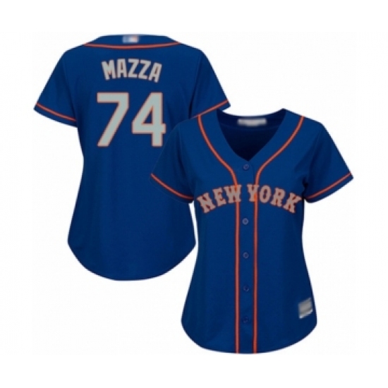 Women's New York Mets #74 Chris Mazza Replica Royal Blue Alternate Road Cool Base Baseball Player Jersey - Ujersey