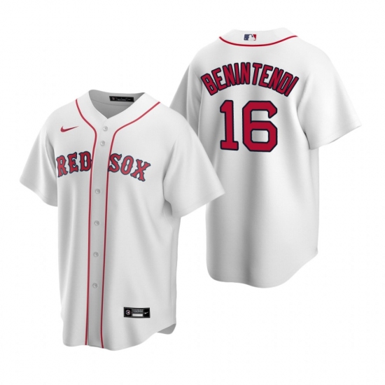 Men's Nike Boston Red Sox #16 Andrew Benintendi White Home Stitched Baseball Jersey - Ujersey