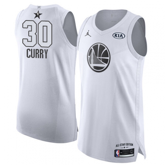 Men's Nike Jordan Golden State Warriors #30 Stephen Curry Authentic White 2018 All-Star Game NBA Jersey - Ujersey