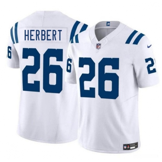 Men's Indianapolis Colts #26 Khalil Herbert White 2025 F.U.S.E. Vapor Limited Football Stitched Jersey - Ujersey