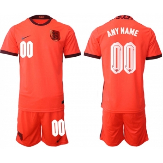Men's England Custom Orange Away Soccer Jersey Suit - Ujersey
