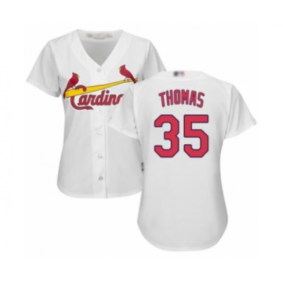 Women's St. Louis Cardinals #35 Lane Thomas Authentic White Home Cool Base Baseball Player Jersey - Ujersey