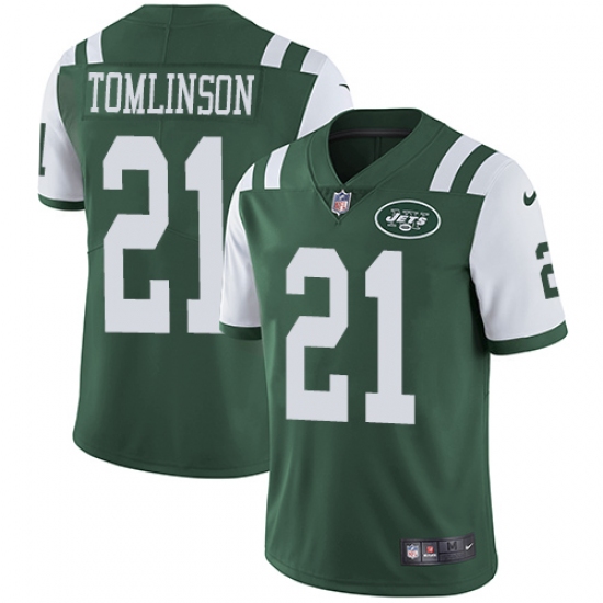 Youth Nike New York Jets #21 LaDainian Tomlinson Elite Green Team Color NFL Jersey - Ujersey
