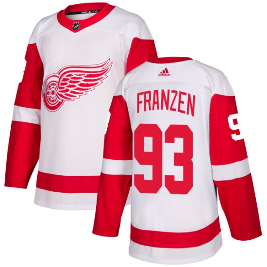 Women's Adidas Detroit Red Wings #93 Johan Franzen Authentic White Away NHL Jersey - Ujersey