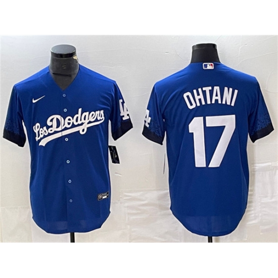 Men's Los Angeles Dodgers #17 Shohei Ohtani Royal City Connect Cool Base Stitched Baseball Jersey - Ujersey
