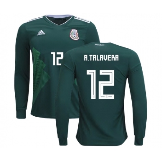 Mexico #12 A.Talavera Home Long Sleeves Kid Soccer Country Jersey