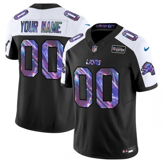 Men's Detroit Lions Active Player Custom Black Alternate 2025 Crucial Catch F.U.S.E. Vapor Limited Football Stitched Jersey - Ujersey