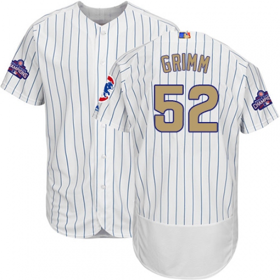 Men's Majestic Chicago Cubs #52 Justin Grimm Authentic White 2017 Gold Program Flex Base MLB Jersey - Ujersey