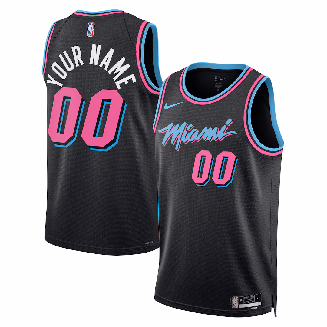 Unisex Miami Heat Nike Black 2025/26 City Edition Swingman Custom Jersey - Ujersey