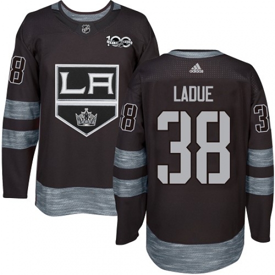 Men's Adidas Los Angeles Kings #38 Paul LaDue Premier Black 1917-2017 100th Anniversary NHL Jersey - Ujersey