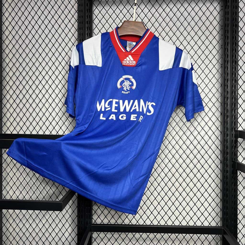 Rangers FC Retro Soccer Jersey Home Custom Shirt 1992-94 - ujerseystore