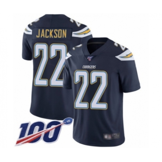 Youth Los Angeles Chargers #22 Justin Jackson Navy Blue Team Color Vapor Untouchable Limited Player 100th Season Football Jersey - Ujersey