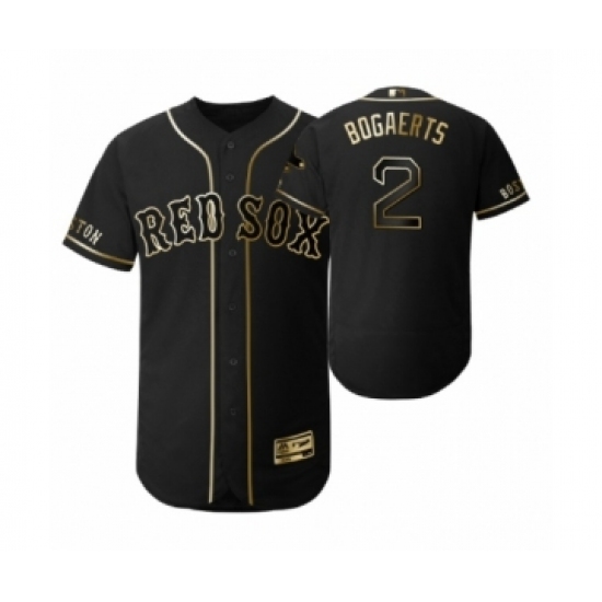 Men's 2019 Golden Edition Boston Red Sox Black #2 Xander Bogaerts Flex Base Jersey - Ujersey