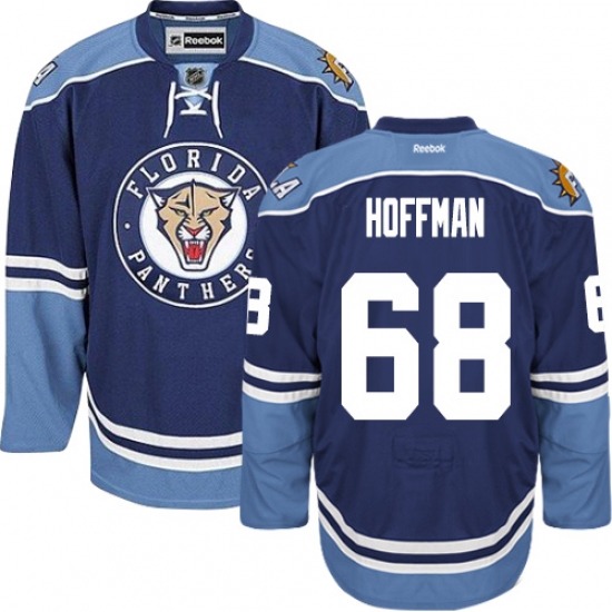 Men's Reebok Florida Panthers #68 Mike Hoffman Authentic Navy Blue Third NHL Jersey - Ujersey