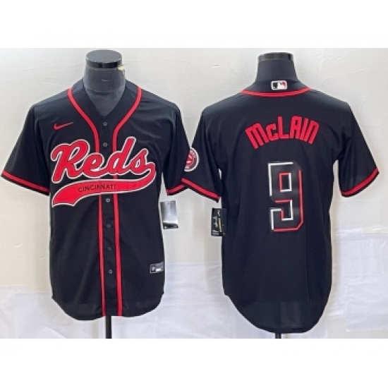 Men's Cincinnati Reds #9 Matt McLain Black 2023 City Connect Cool Base Stitched Jersey - Ujersey