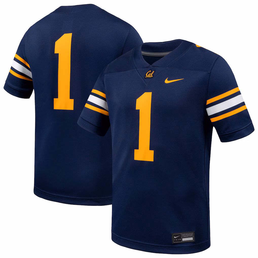 Men's Nike #1 Navy Cal Bears Game Football Jersey