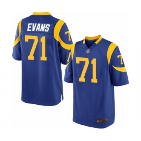 Men's Los Angeles Rams #71 Bobby Evans Game Royal Blue Alternate Football Jersey - Ujersey