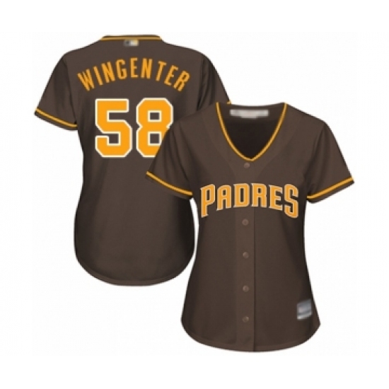 Women's San Diego Padres #58 Trey Wingenter Authentic Brown Alternate Cool Base Baseball Player Jersey - Ujersey