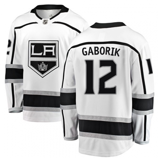 Men's Los Angeles Kings #12 Marian Gaborik Authentic White Away Fanatics Branded Breakaway NHL Jersey - Ujersey