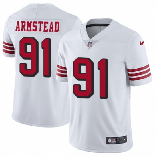 Youth Nike San Francisco 49ers #91 Arik Armstead Limited White Rush Vapor Untouchable NFL Jersey - Ujersey