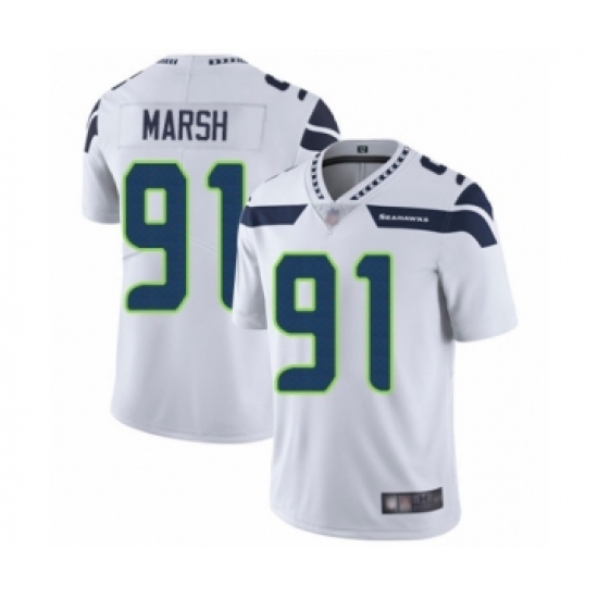 Men's Seattle Seahawks #91 Cassius Marsh White Vapor Untouchable Limited Player Football Jersey - Ujersey