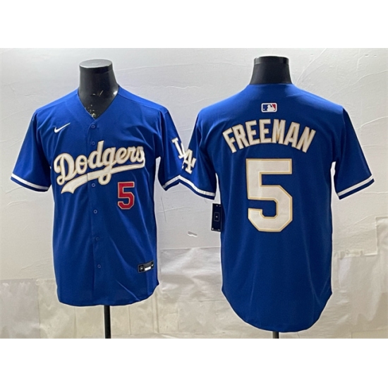 Men's Los Angeles Dodgers #5 Freddie Freeman Royal Limited Stitched Baseball Jersey - Ujersey