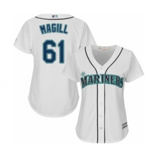Women's Seattle Mariners #61 Matt Magill Authentic White Home Cool Base Baseball Player Jersey - Ujersey