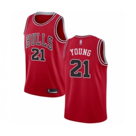 Women's Chicago Bulls #21 Thaddeus Young Swingman Red Basketball Jersey - Icon Edition - Ujersey