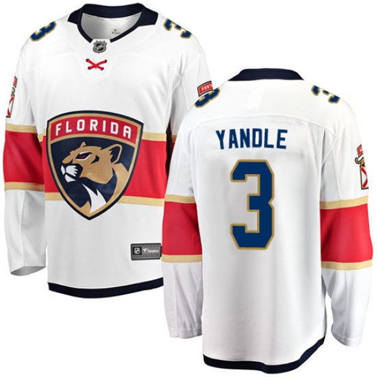 Men's Florida Panthers #3 Keith Yandle Fanatics Branded White Away Breakaway NHL Jersey - Ujersey